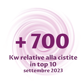 immagine con testo +700 risultati relativi alle kw sulla cistite presenti in top 10