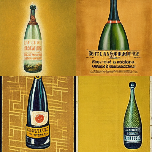 Banner pubblicitario di una bottiglia di vino generato dall'intelligenza artificiale Midjourney