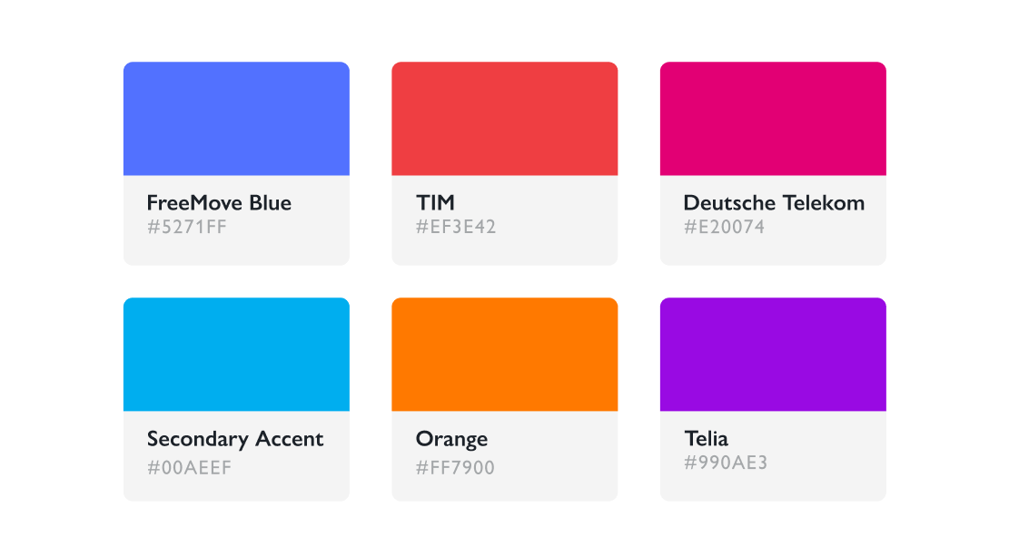 Palette di colori per brand FreeMove