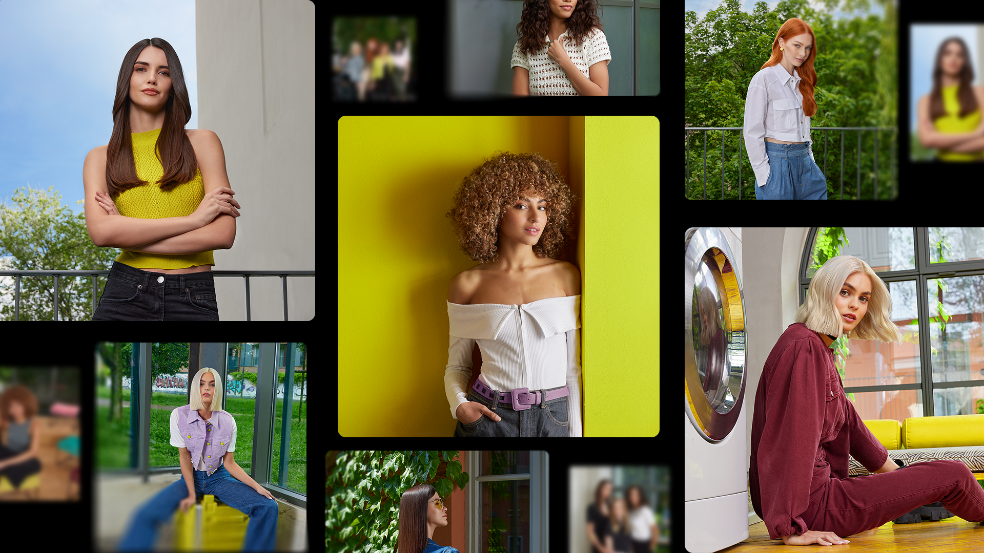 immagine statica del collage con gli scatti realizzati per il video mood di Yellow Professional